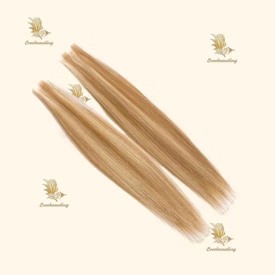 Atacado cor de piano cabelo natural duplo desenhado reto virgem remy fita russa extensão de cabelo